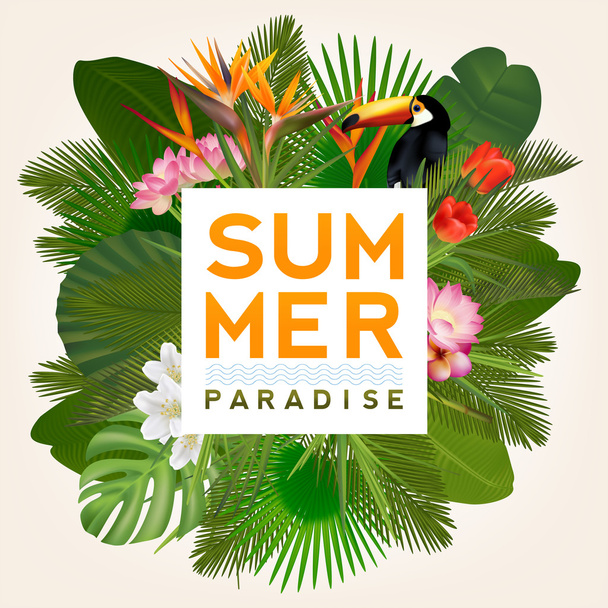 Summer Paradise Typographical Poster - Διάνυσμα, εικόνα