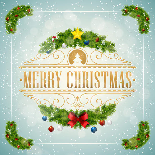 Fondo tipográfico de Navidad con elementos navideños
 - Vector, Imagen