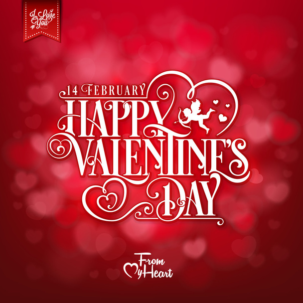 Элегантная открытка ко Дню Святого Валентина
 - Вектор,изображение