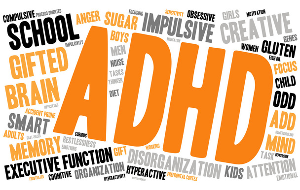 ADHD nuvem de palavras
 - Vetor, Imagem