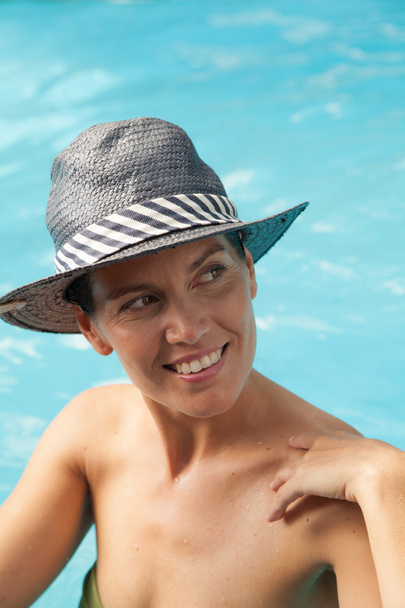 woman wearing hat - Zdjęcie, obraz