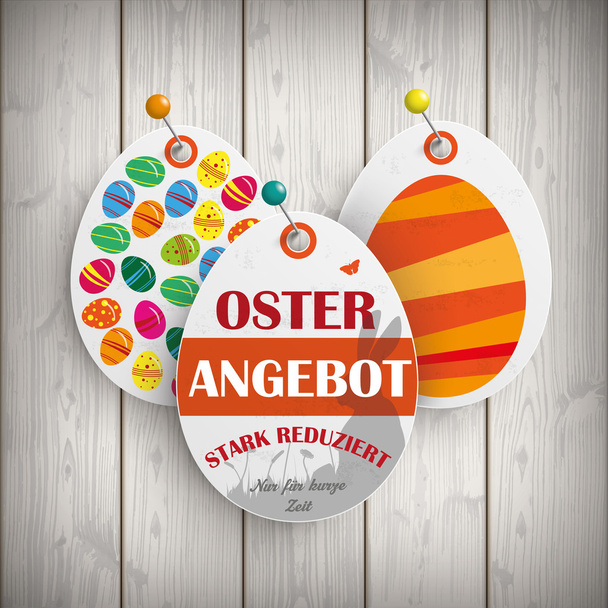 Osterangebot Eggs Price Stickers Pins - ベクター画像