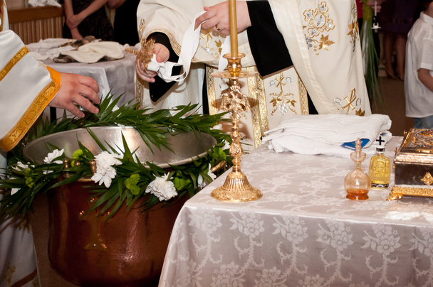 正教会の洗礼のための準備 - 写真・画像