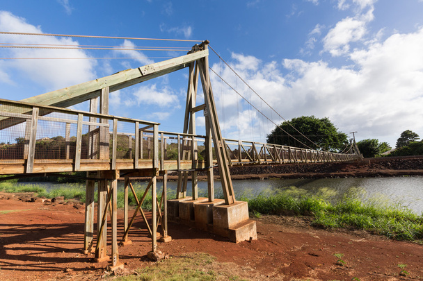 View of the famous swinging bridge in Hanapepe Kauai - Photo, Image