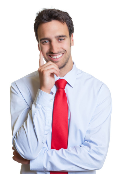Smart latin businessman with red tie - Foto, Imagen