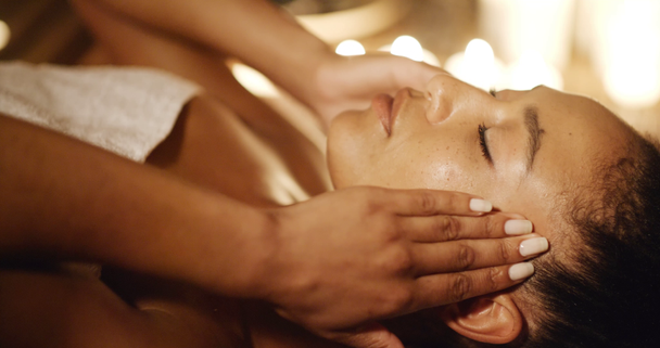 woman massaging face - Footage, Video