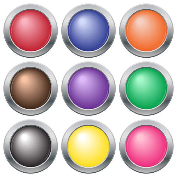 Colourful Button Icon Set - Vector, imagen