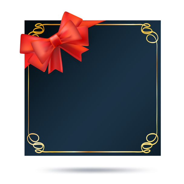 decorative gift background with frame and red ribbon. vector - Vector, Image