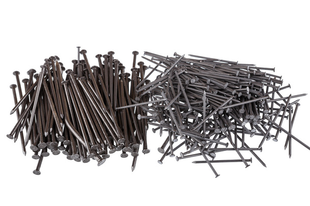 Pile of nails on a white background - Photo, Image