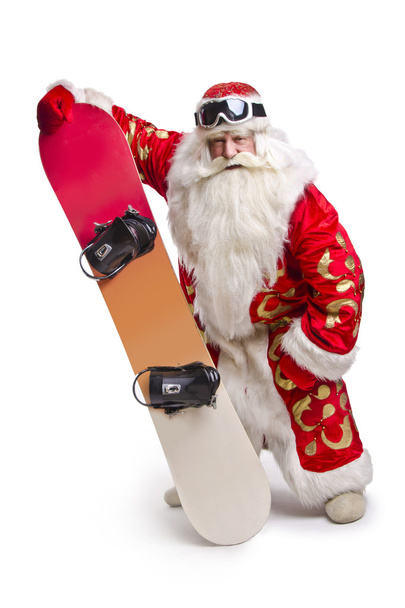 Santa is showing the snowboard - Zdjęcie, obraz