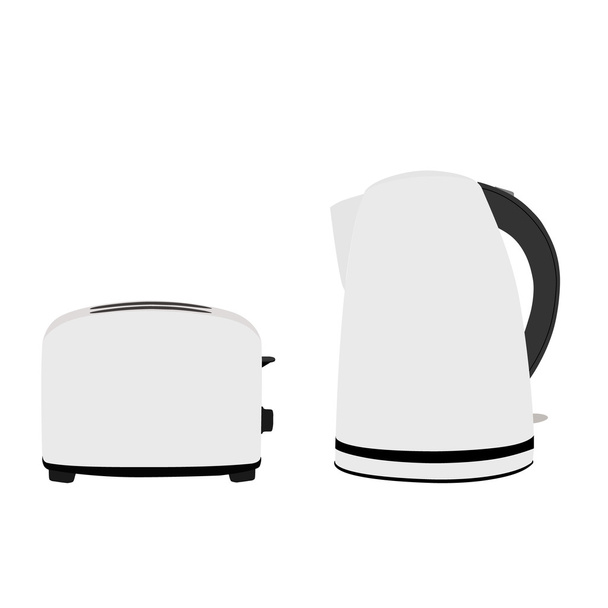 Kettle and toaster - Vector, Imagen