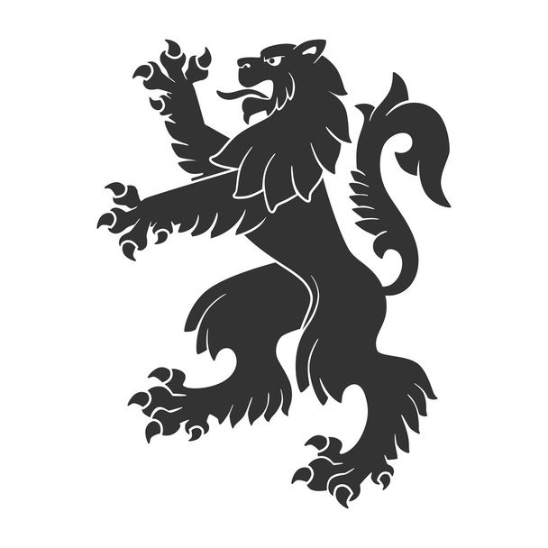 Μαύρο βρυμένος λιοντάρι - Διάνυσμα, εικόνα