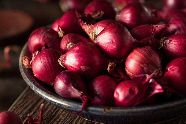 Organic Red Pearl Onions - Foto, immagini