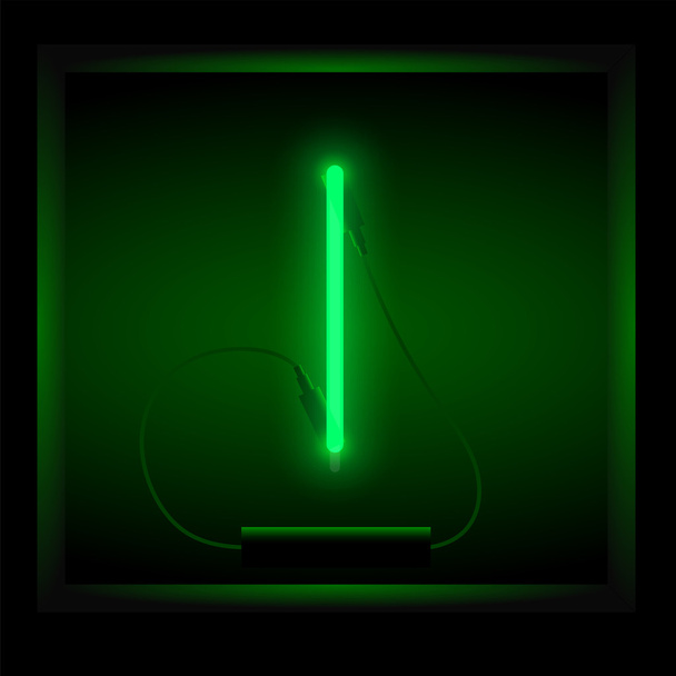 Realistic neon letter I - Vector, afbeelding
