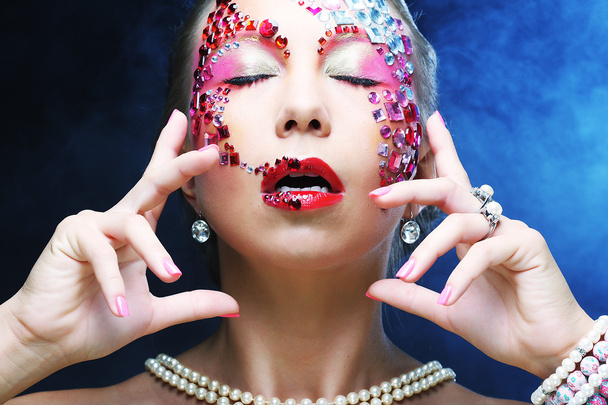 woman with artistic make-up. Luxury image. - Фото, изображение