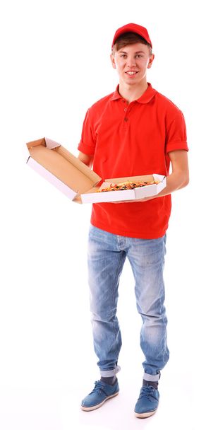 Delivery boy with pizza - Φωτογραφία, εικόνα