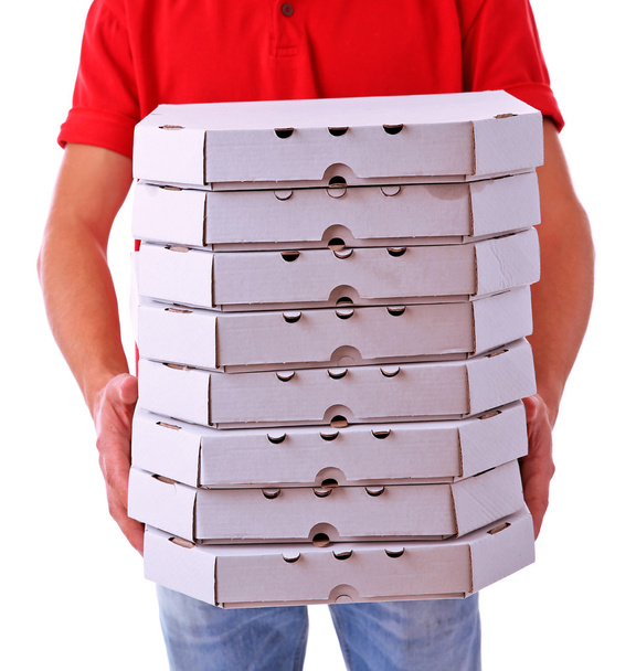 Delivery boy with pizza  - Фото, изображение