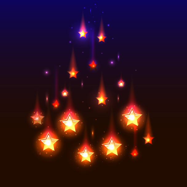 vector background with falling stars, - Vektör, Görsel