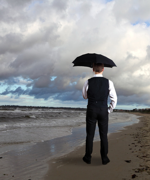 Businessman and weather - Photo, image