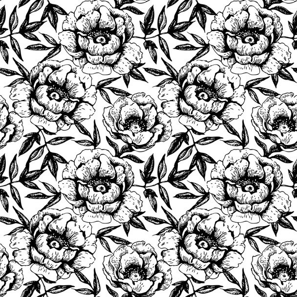 nahtloses Blumenmuster mit Rosen - Vektor, Bild