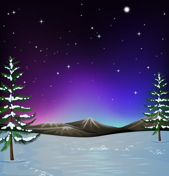 Nature scene with snow on the ground - Vector, Image
