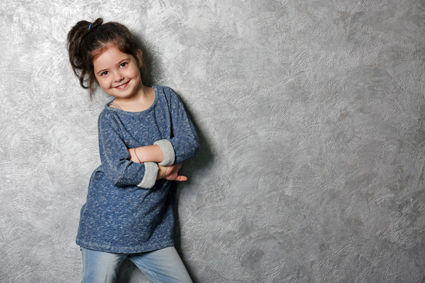 Portrait of little fashion kid girl - Photo, image