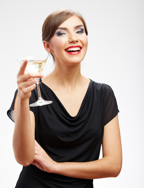 Woman drinks wine - Foto, Imagem