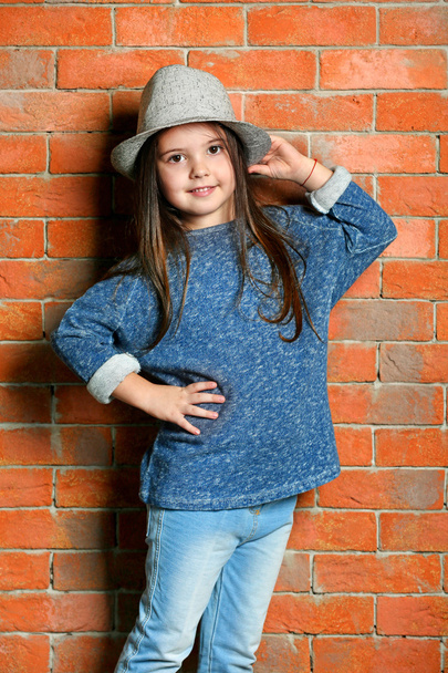 Portrait of little fashion kid girl - Valokuva, kuva