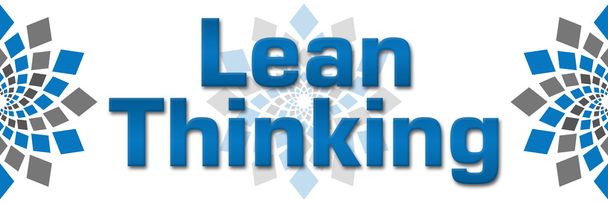 Lean Thinking Blue Grey Squares Elements Banner - Photo, Image