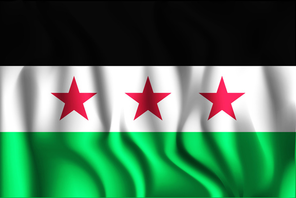 Bandera de Siria. Icono de forma rectangular
 - Vector, Imagen