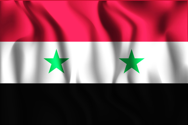 Vlajka Sýrie. Obdélníkový tvar ikona - Vektor, obrázek