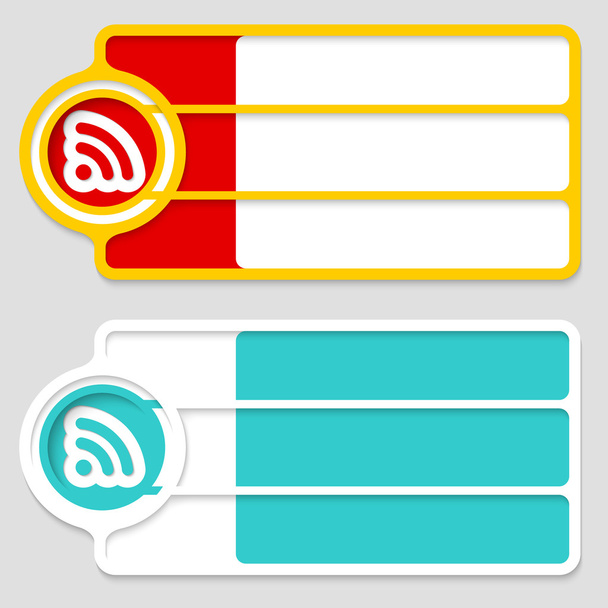 Colored boxes for your text and feed icon - Vector, imagen