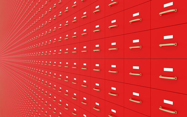 Duvar kırmızı dosyalama dolapları - Fotoğraf, Görsel