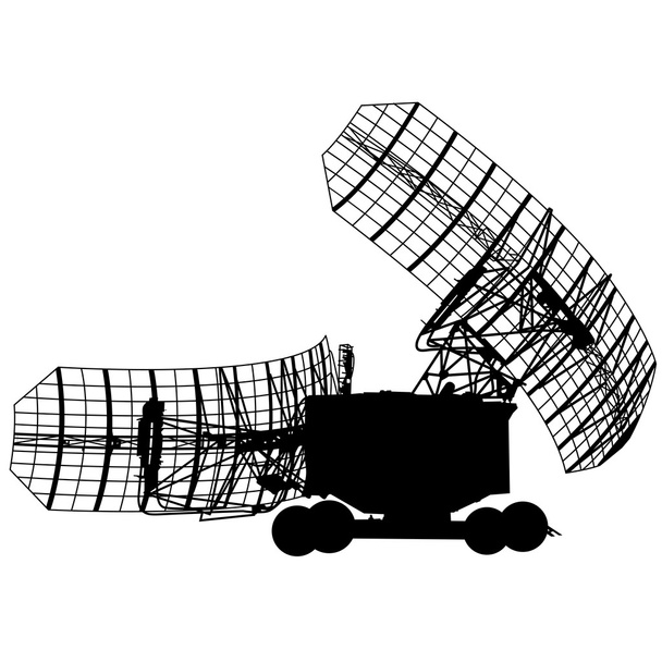 Plat radar militaire Silhouette. Illustration vectorielle
. - Vecteur, image