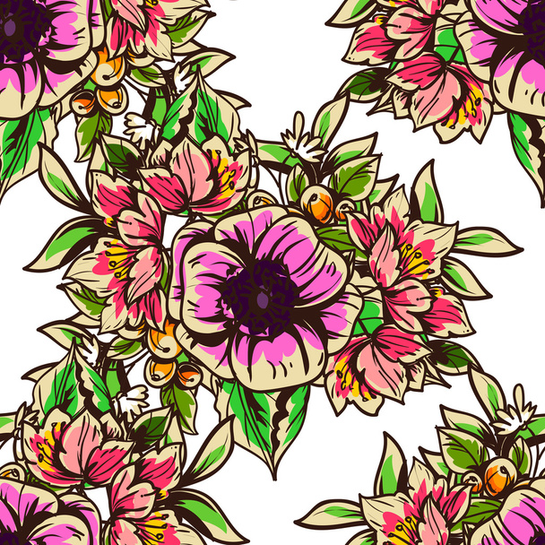 Floral seamless pattern - Vector, afbeelding