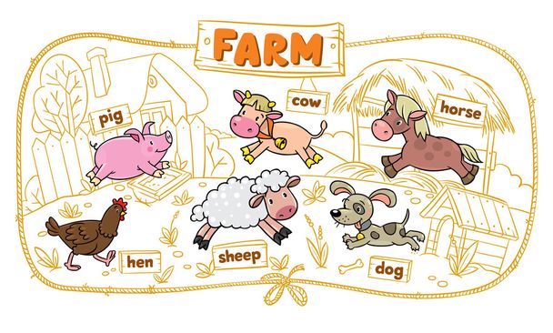 Farm animals set - Vector, Image