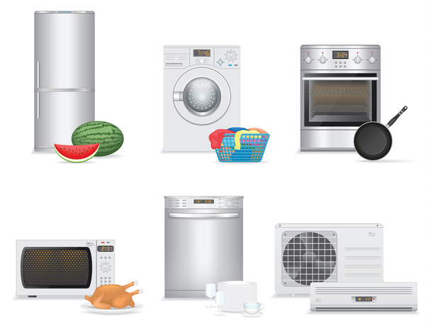 Set of Household Appliances - Vector, Image