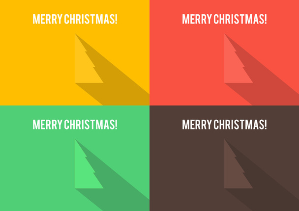 Feliz Natal vetorial plana pacote de cartões
 - Vetor, Imagem