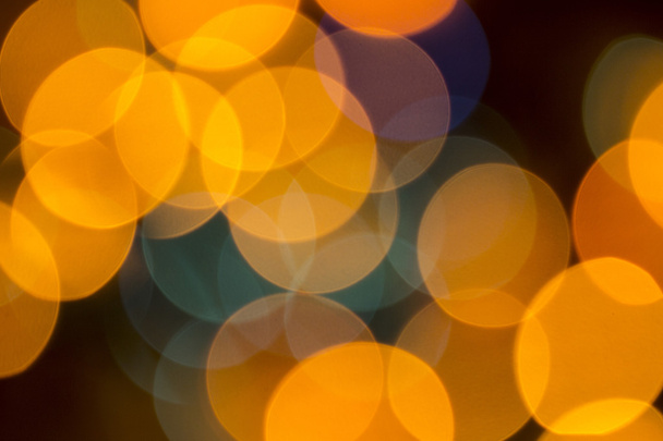 Kleurrijke bokeh kerstboom slingers (Kerstverlichting) - Foto, afbeelding
