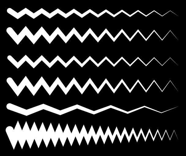 zigzag horizontal lines set - Vector, Image