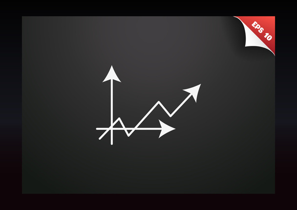 Curved arrow on graph icon - Vector, Image