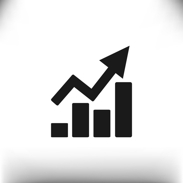 Rising graph simple web icon - Vector, afbeelding