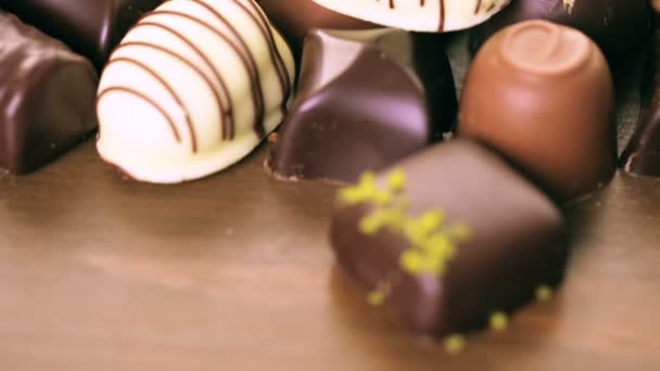 chocolate candies in different shapes - Footage, Video