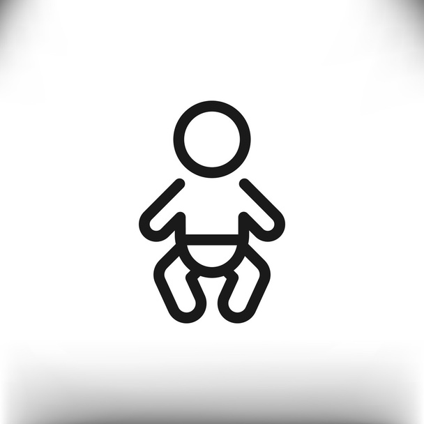 Infant baby symbol in simple lines - Vector, imagen