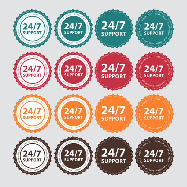 Vector 24-7 SUPPORT Sign, Label Template - Vector, Image