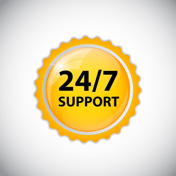 Vector 24-7 SUPPORT Sign, Label Template - Vector, Image