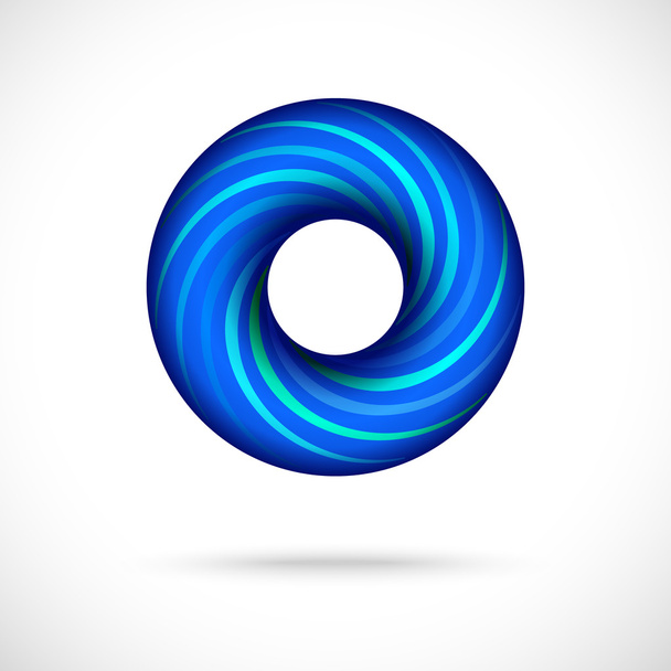 Cool blue swirl icon. - Vector, afbeelding