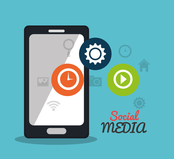 Social media and digital marketing - Vetor, Imagem