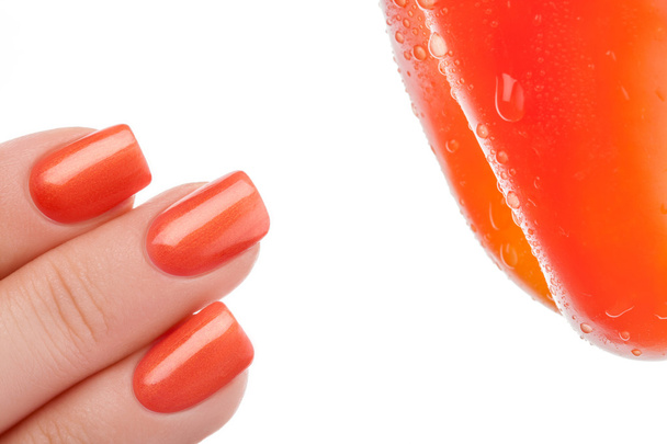 Esmalte de uñas naranja
. - Foto, Imagen