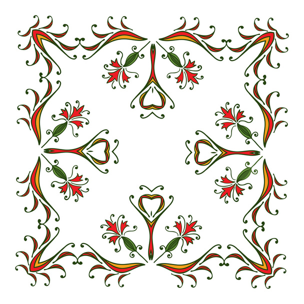 Dibujo a mano zentangle marco de color decorativo floral
 - Vector, imagen